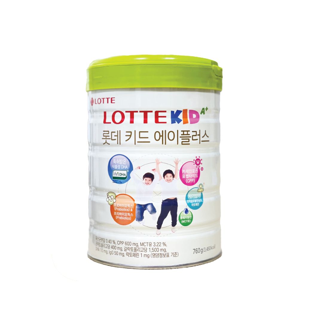 Sữa Bò Lotte Kid A+ Giúp Phát Triển Chiều Cao - Lon 760g
